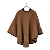 バーバリー ポンチョ ベージュ ブラック ウール カシミヤ レディース BURBERRY 【中古】